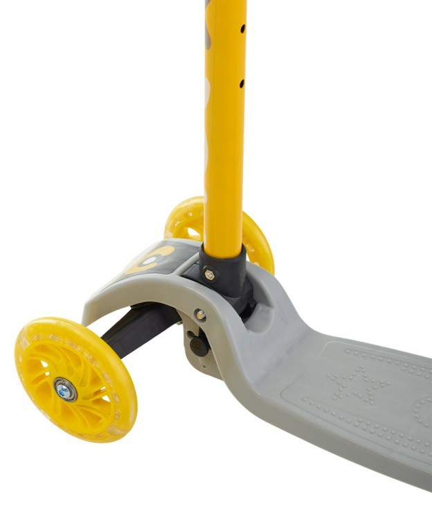 БЕЗ УПАКОВКИ Самокат 3-колесный Ridex Loop, 120/70 мм, серый/желтый (2100779)