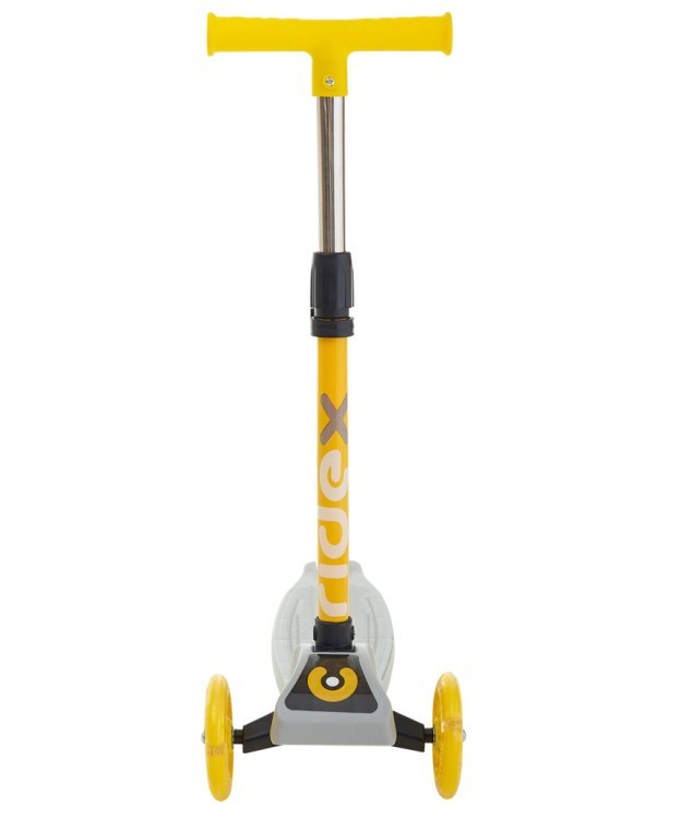 БЕЗ УПАКОВКИ Самокат 3-колесный Ridex Loop, 120/70 мм, серый/желтый (2100779)
