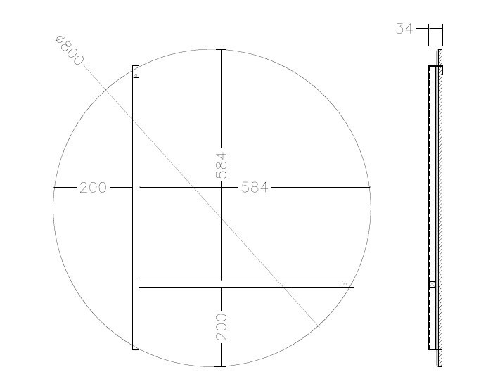 Зеркало круглое с металл. вставками золото d80см (TT-00005890)
