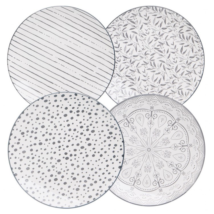 Набор тарелок обеденных bronco "dreams" из 4 шт. диаметр=27 см Bronco (582-123-1)