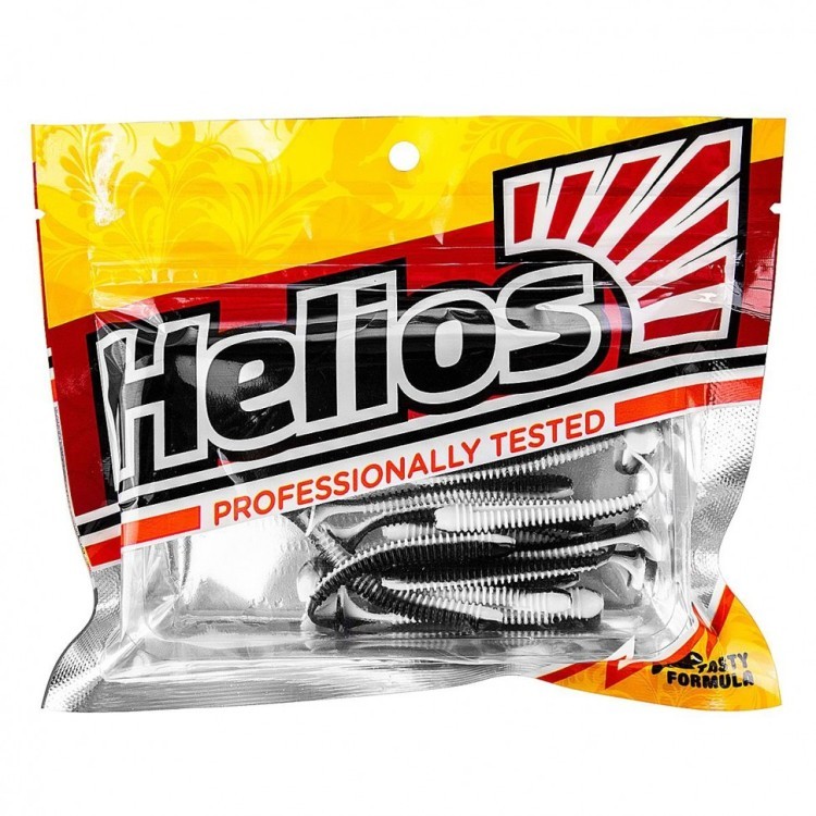 Виброхвост Helios Liny Catcher 2,35"/6 см, цвет Black & White 12 шт HS-5-023 (77694)