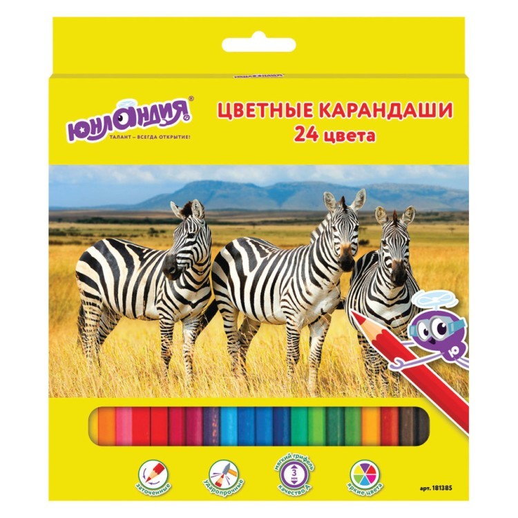 Карандаши цветные Мир Животных 24 цвета 181385 (3) (65749)