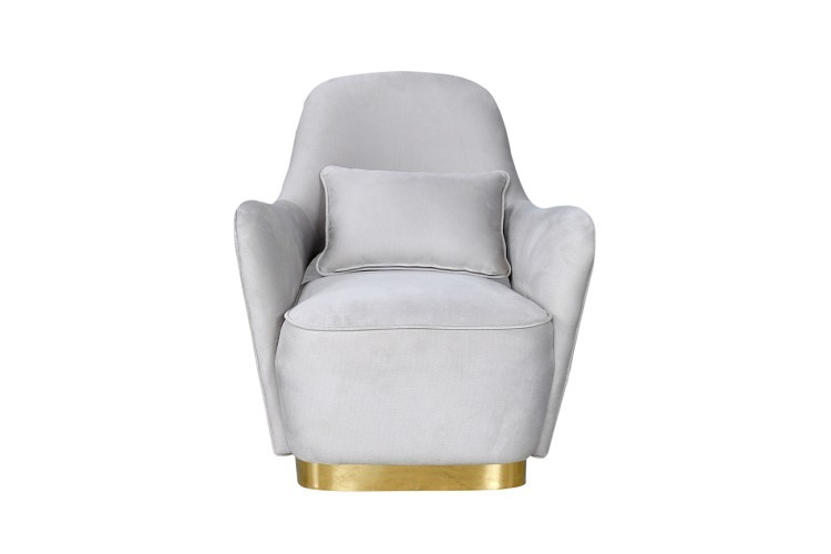 Кресло велюр кремовый 80*85*88см с  подушкой (TT-00006932)