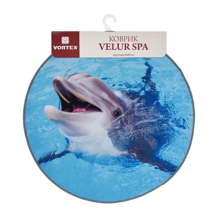 Коврик влаговпитывающий Vortex Velur Spa D60 см Дельфин 24299 (81449)
