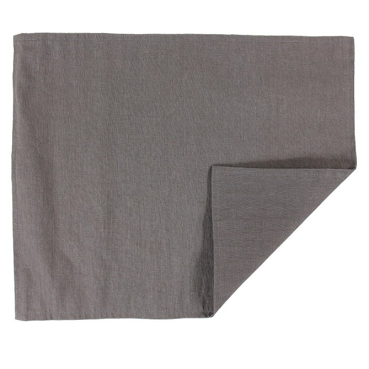 Салфетка под приборы из умягченного льна с декоративной обработкой темно-серый essential, 35х45 см (63128)