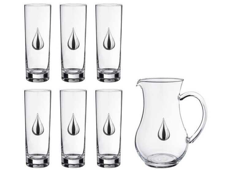 Набор для сока: кувшин + 6 стаканов 1400/350 мл. высота=17 см. высота=20 см. Acampora (307-097)