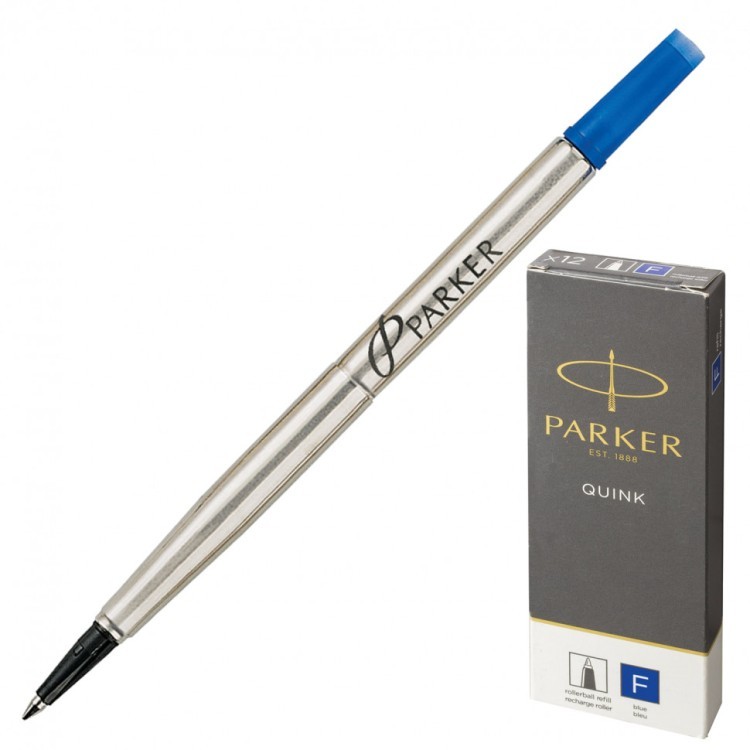 Стержень для ручки-роллера Parker "Quink RB" металлический 116 мм узел 0,5 мм синий 170316 (1) (89459)