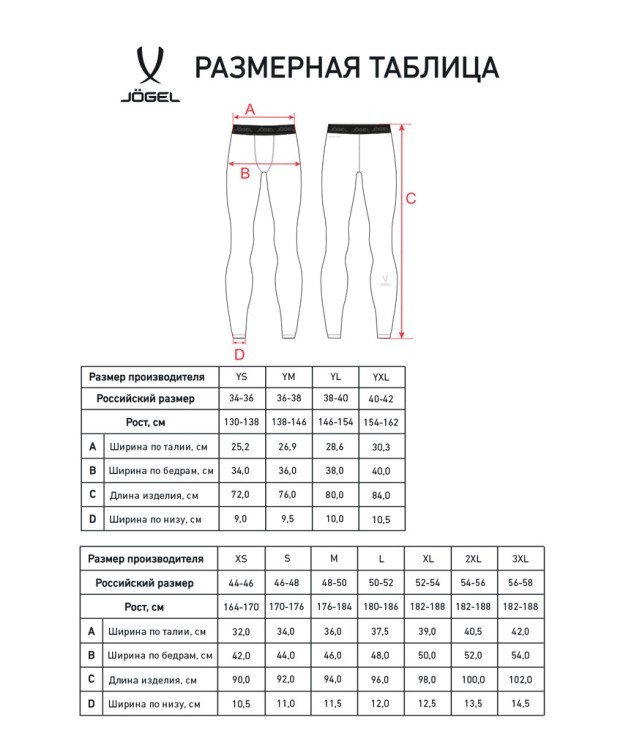 Тайтсы компрессионные теплые JOGEL PerFormDRY Baselayer Warm Tights, темно-синий (2120031)