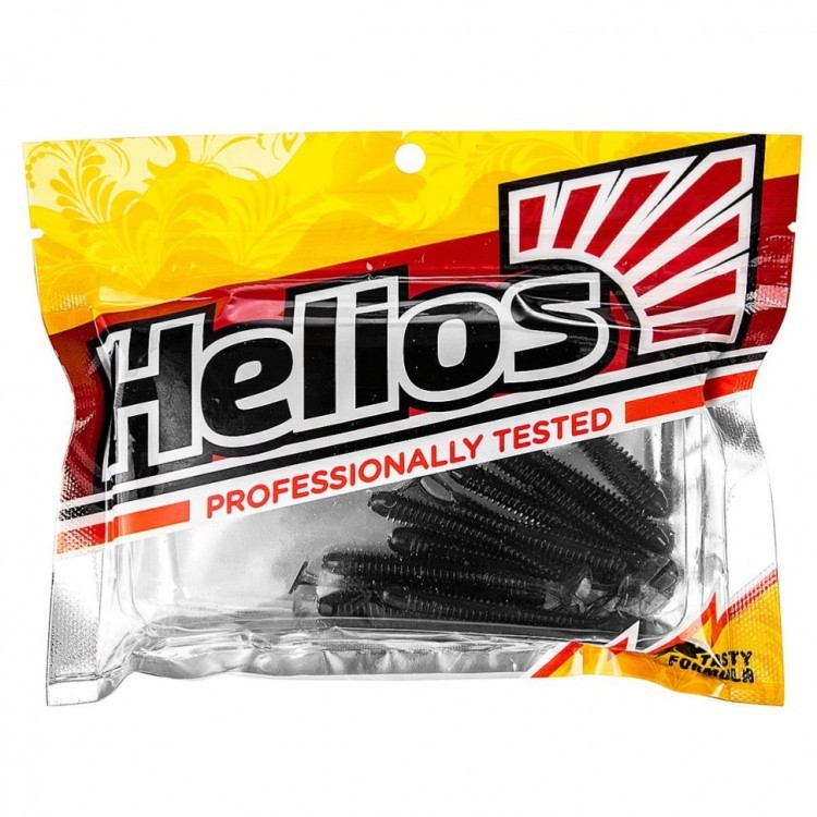 Виброхвост Helios Liny Catcher 2,35"/6 см, цвет Black 12 шт HS-5-011 (77695)