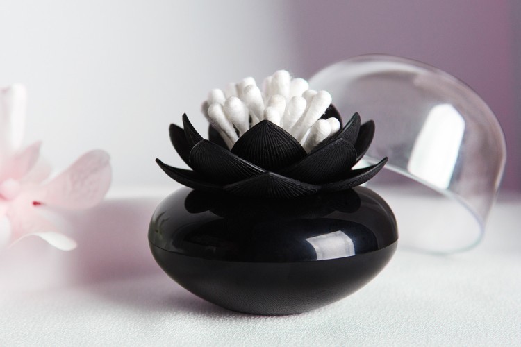 Контейнер для ватных палочек lotus, черный (42650)
