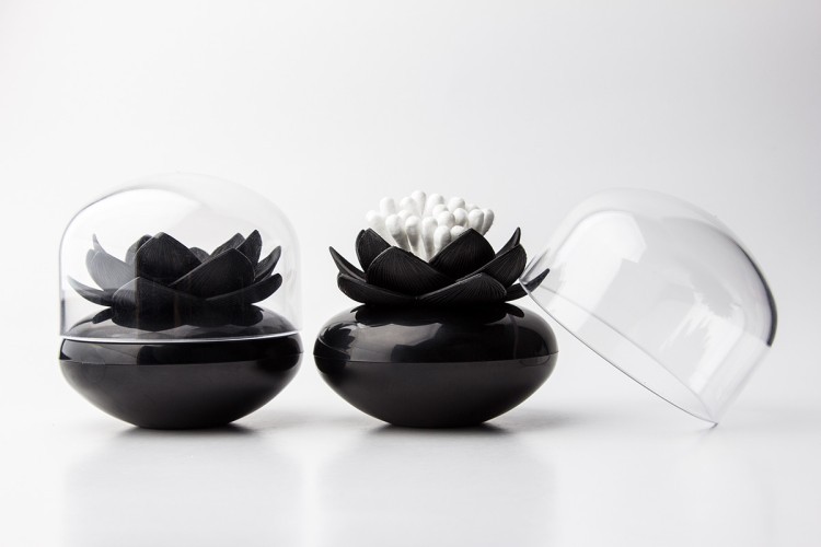 Контейнер для ватных палочек lotus, черный (42650)