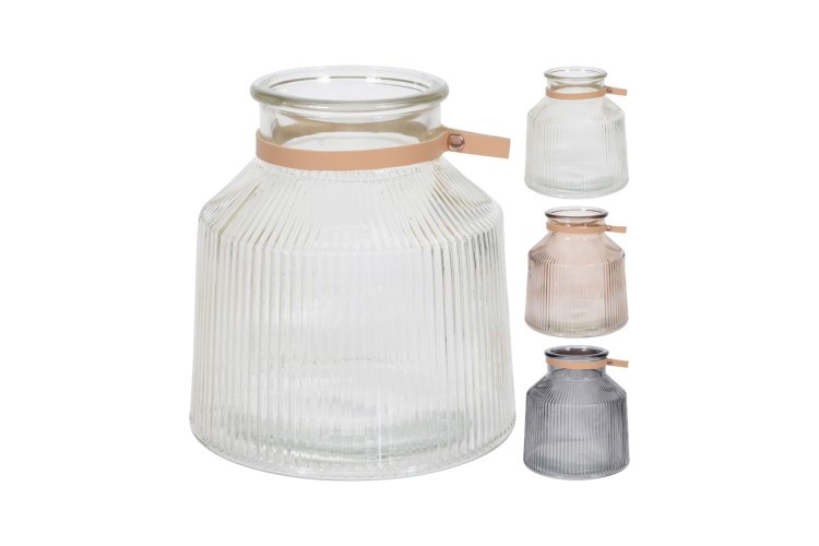Подсвечник-ваза стеклянная h19см цвета ассорти (3) (TT-00004709)