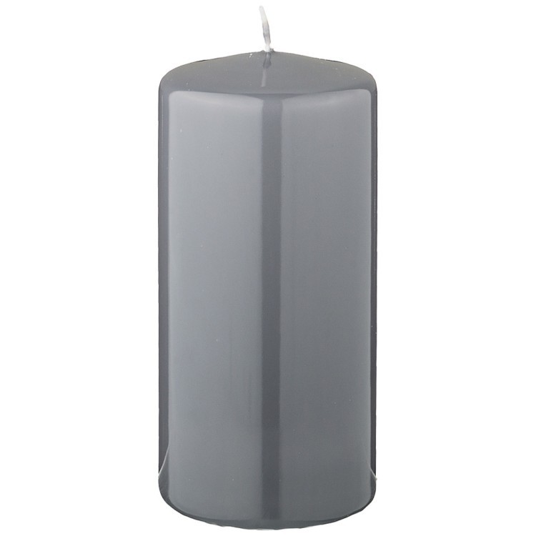 Свеча столбик высота 15см серый лакированный диаметр 7 см Adpal (348-842)