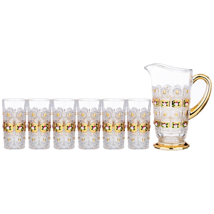 Набор для воды/сока "lefard gold glass" 7пр.: кувшин + 6 стаканов 1400/400 мл Lefard (195-159)
