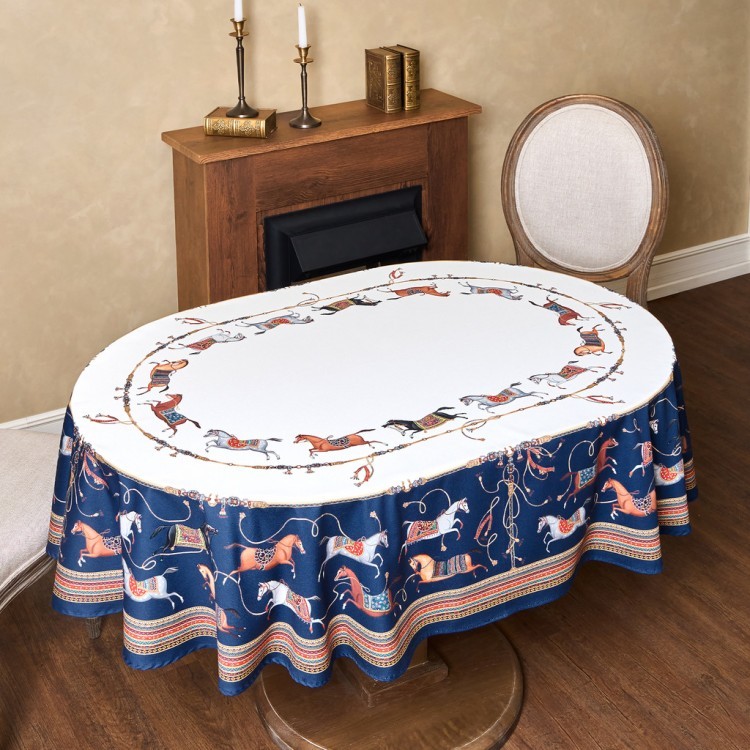 Скатерть овальная "passage"140х180см ,белый, 100% хлопок,твил, пропитка Lefard (850-759-4)