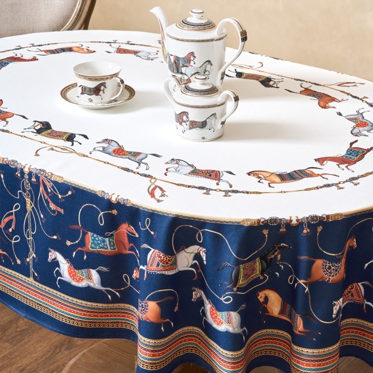 Скатерть овальная "passage"140х180см ,белый, 100% хлопок,твил, пропитка Lefard (850-759-4)