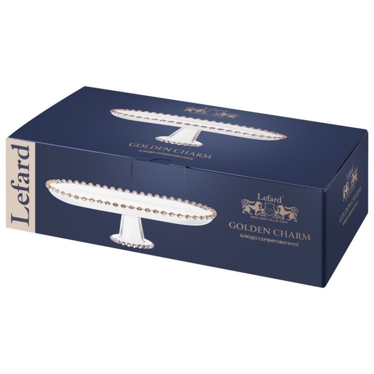 Блюдо сервировочное "golden charm" на ножке, 30*15*8,5 см Lefard (345-501)