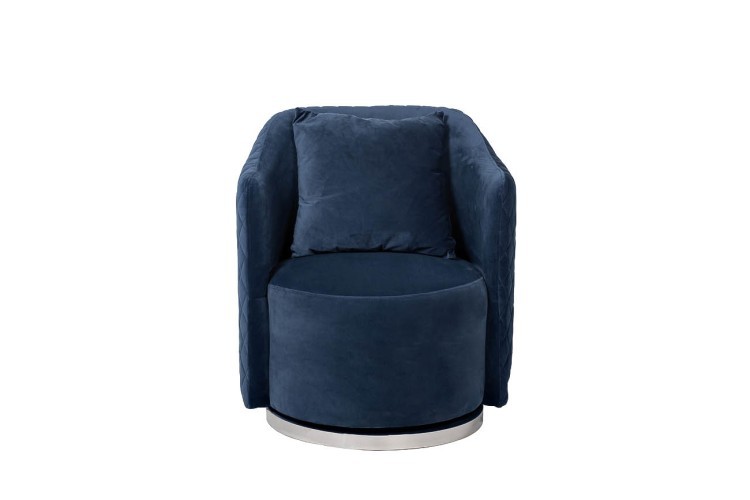 Кресло вращающееся, велюр темно-синий  73*72*82см (TT-00002008)