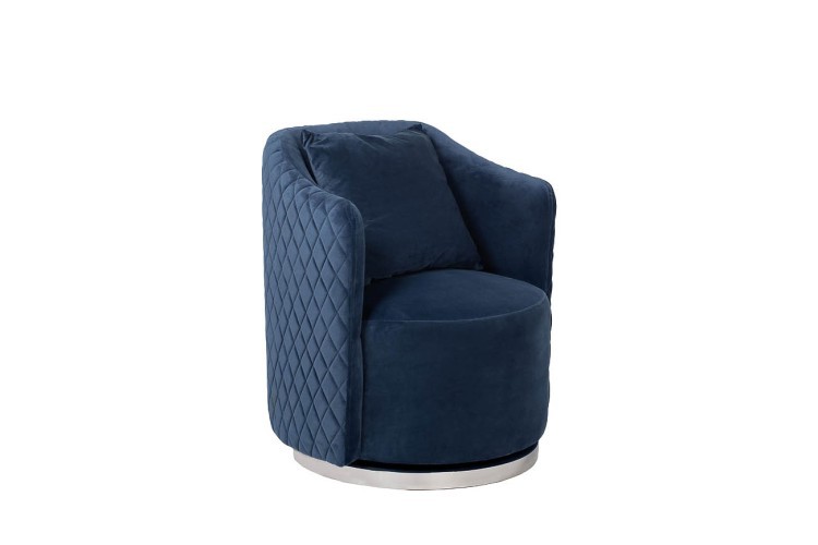 Кресло вращающееся, велюр темно-синий  73*72*82см (TT-00002008)