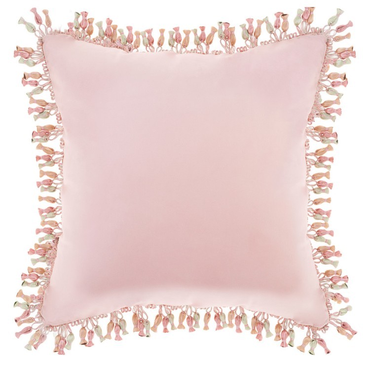 Подушка декоративная "карамелька",45х45см,розовая,100%пэ вышивка SANTALINO (850-827-5)
