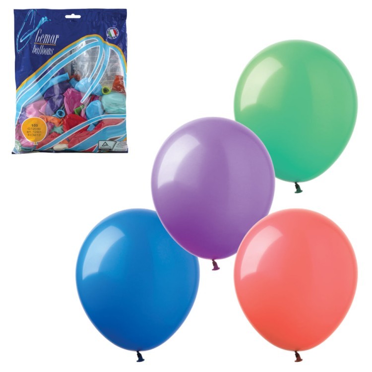 Шарики воздушные Gemar 14" (36 см) 100 шт 12 пастельных цветов 1101-0010/104315 (1) (65137)