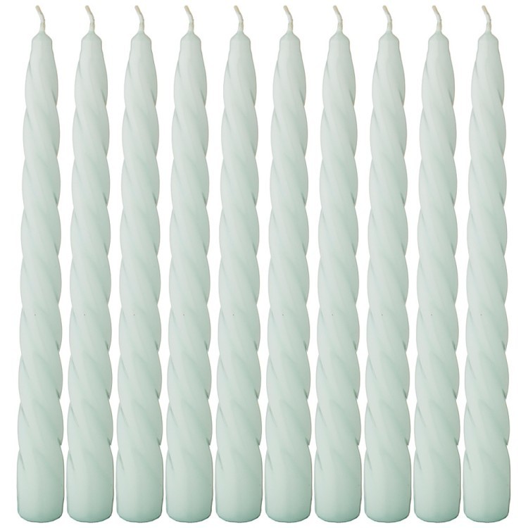 Набор свечей из 10 штук крученые лакированный мятный высота 23 см Adpal (348-848)