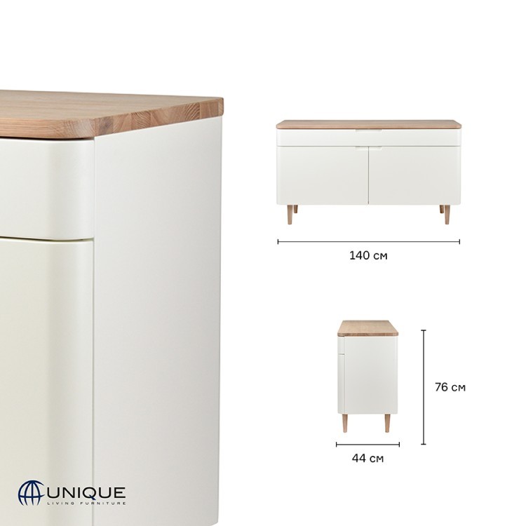 Тумба unique furniture, amalfi, 140х44х76 см (70817)