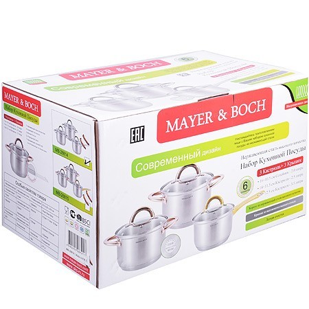 Набор посуды 6пр 2+2,5+3,5 л Mayer&Boch (28814)