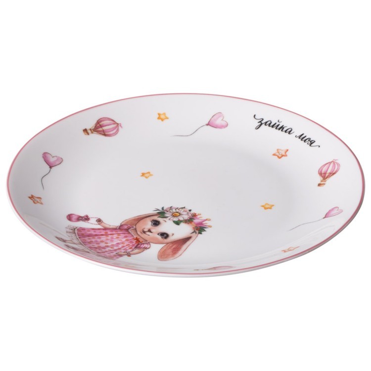 Набор посуды lefard "моя зайка" 3 пр.: салатник 13*6,5 см 580 мл, тарелка 19,5*2 см, кружка 270 мл Lefard (85-2105-11)