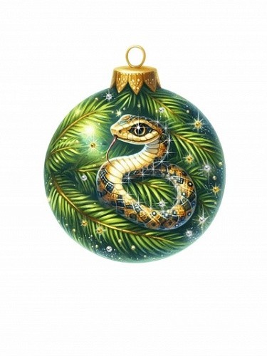 Новогодний шар Золотая нежность с кристаллами Swarovski (3127)