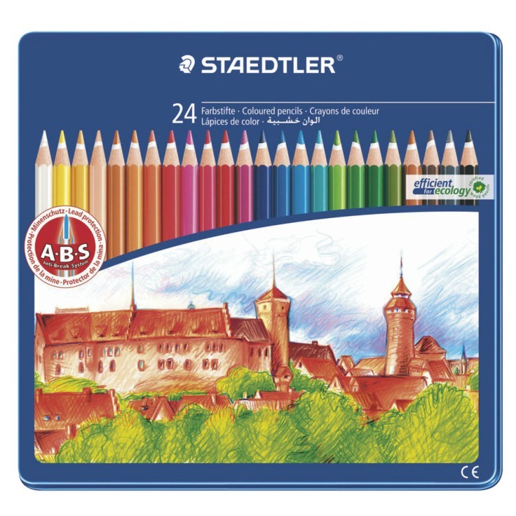 Карандаши цветные Staedtler  Noris club 24 цвета в пенале 145 CM24 (64612)