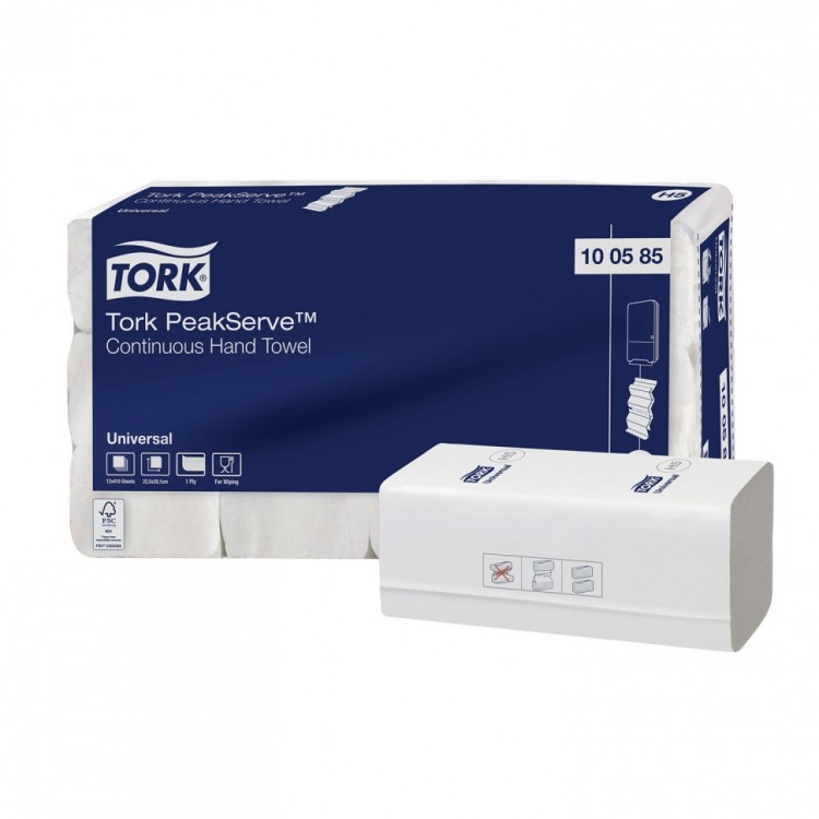Полотенца бумажные 410 шт. Tork PeakServe Universal комп. 12 шт. 22,5x20 см W 129996 (1) (90779)