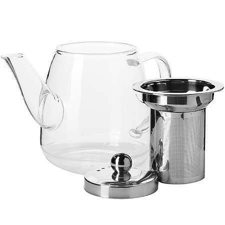 Заварочный чайник 3пр 600мл стек н/с LR (60071)