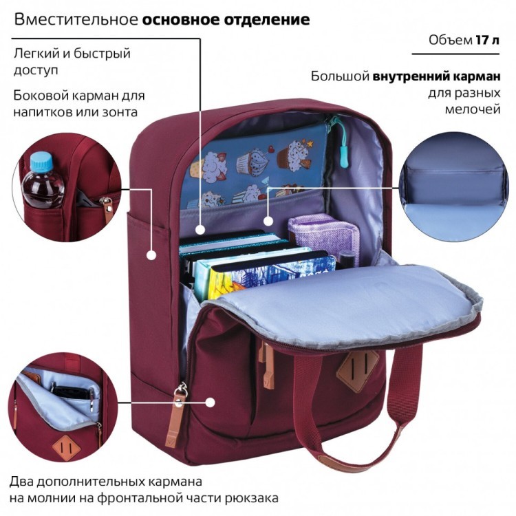 Рюкзак городской Brauberg Friendly 17 л 270090 (1) (84573) Рюкзак городской Brauberg Friendly 17 л 270090 (1) (84573)