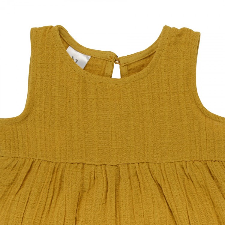 Платье без рукава из хлопкового муслина горчичного цвета из коллекции essential 18-24m (69593)