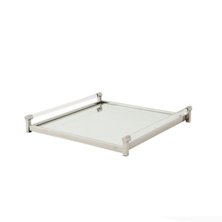 Поднос Френч Стайл 107922(ACC07922), металл, стекло, silver, ROOMERS TABLEWARE Поднос Френч Стайл 107922(ACC07922), металл, стекло, silver, ROOMERS TABLEWARE