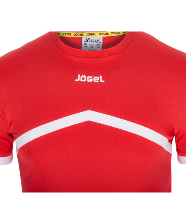 Футболка тренировочная JCT-1040-021, хлопок, красный/белый, детский (434691)
