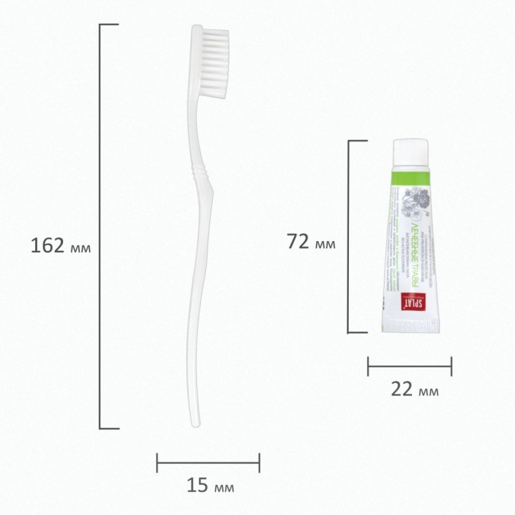 Зубной набор к-т 300 шт HOTEL COLLECTION зубная щётка + зубная паста 5 г саше флоупак 608843 (1) (95719)