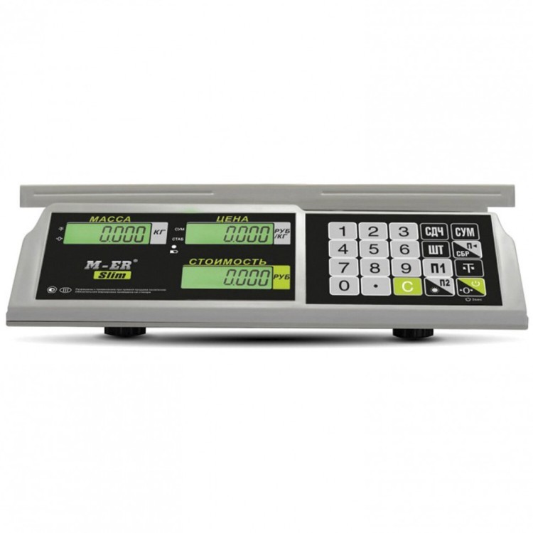 Весы торговые MERTECH M-ER 326AC-152 LCD 0,04-15 кг платф 325x230 мм без стойки 3040 290776 (1) (93266)