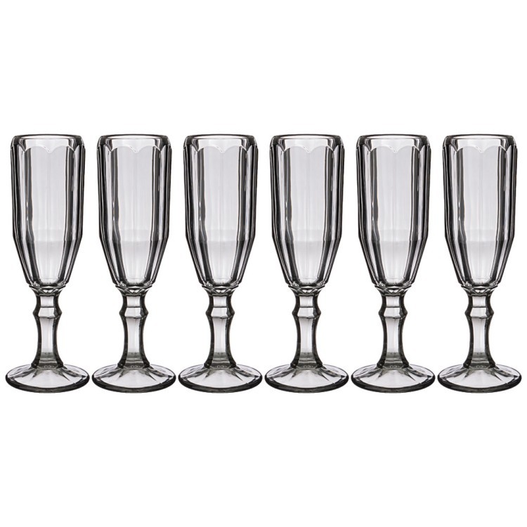Набор бокалов для шампанского "рока" 6шт. серия "muza color" 150 мл высота=20 см. Lefard (694-024)