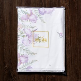 Скатерть круглая  "ирисы" ,d220см, 100% хлопок,твил c пропиткой, белый Lefard (850-743-25)