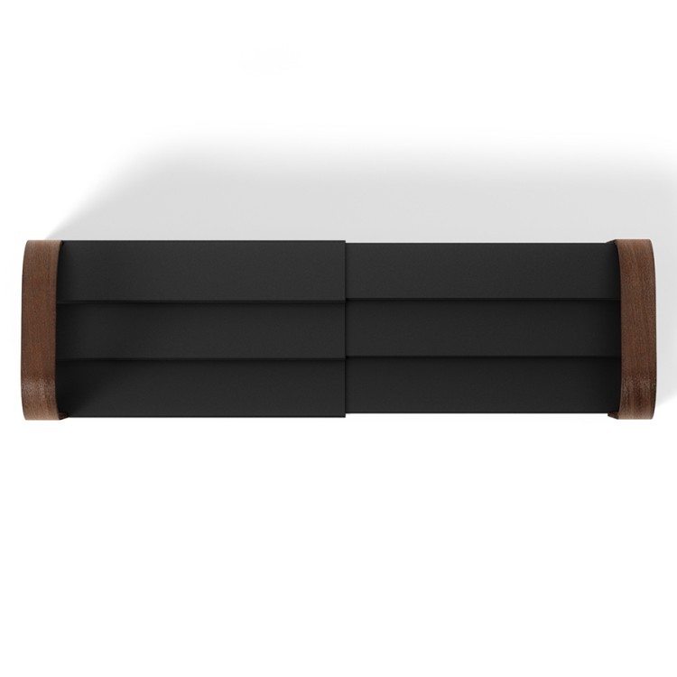 Полка для специй трехъярусная раздвижная bellwood, черная/орех (78715)