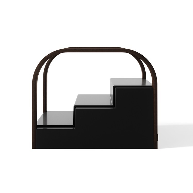 Полка для специй трехъярусная раздвижная bellwood, черная/орех (78715)