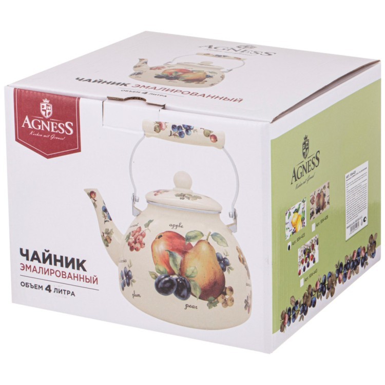 Чайник agness  эмалированный , серия "секретные ингредиенты" 4 л Agness (934-423)