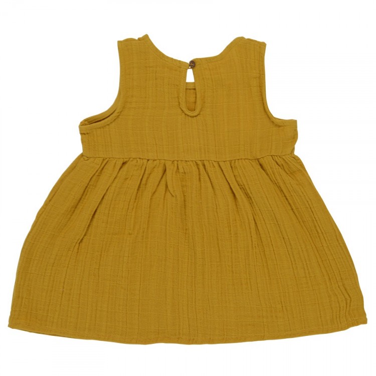 Платье без рукава из хлопкового муслина горчичного цвета из коллекции essential 24-36m (69594)