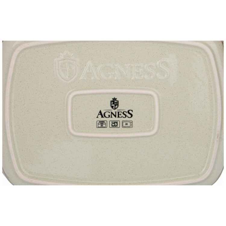 Блюдо для запекания agness "modern kitchen" прямоуг. бежевое 3 л 37*24*7,5 см Agness (777-081)