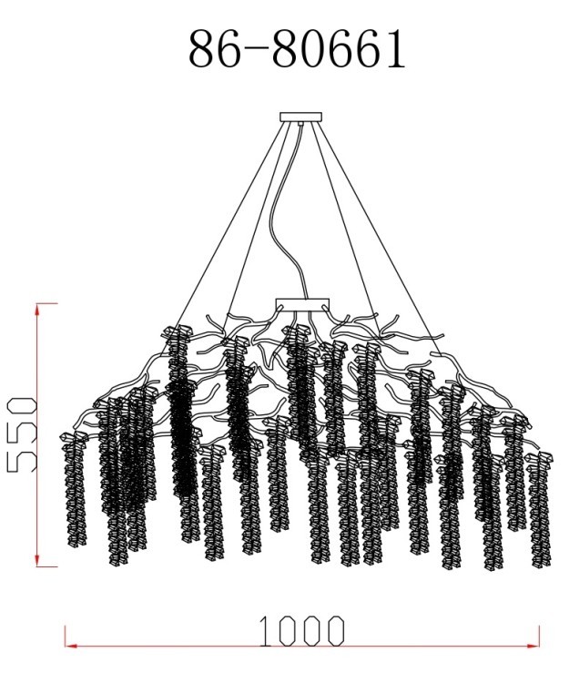 Люстра d.100*45 см, металл цвет золото (TT-00012894)