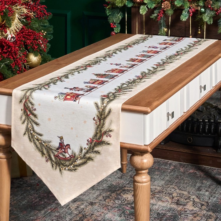 Дорожка на стол 45х300 cm  "щелкунчик" цвет: бежевый, tm lefard, полиэстер 100% Lefard (986-002-32)