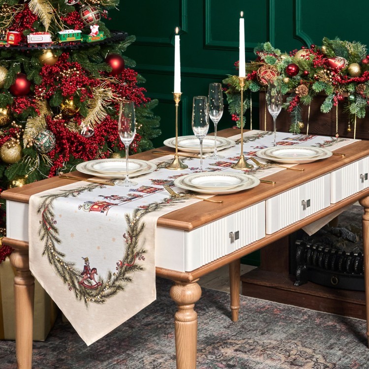 Дорожка на стол 45х300 cm  "щелкунчик" цвет: бежевый, tm lefard, полиэстер 100% Lefard (986-002-32)