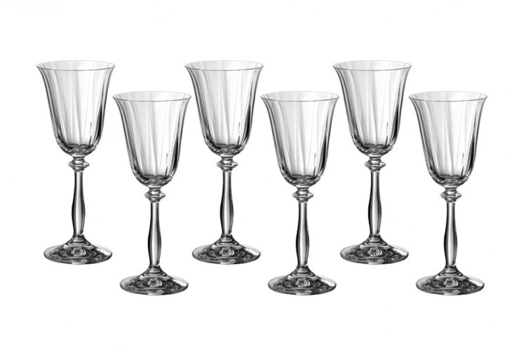 Набор бокалов для вина из 6 шт. "анжела оптик" 185 мл высота=20 см Crystalex (674-186)